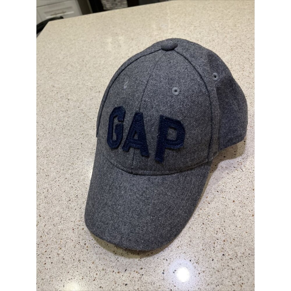 GAP Wool Blend Baseball Hat Elastic Back Adjustable Cap Gray One Size Nice - Picture 5 of 8